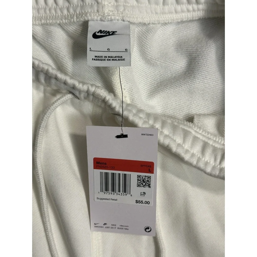 Nike Mens Club Lightweight French Terry Flow Shorts White L FN3520-133